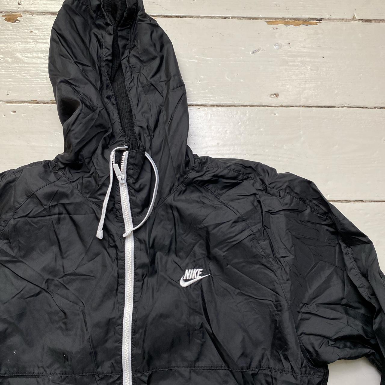 Nike Black and White Swoosh Windbreaker Shell Jacket