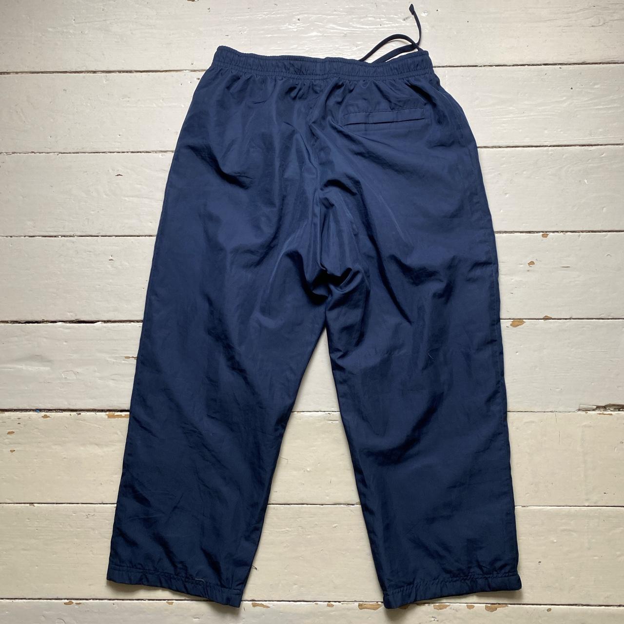 Nike Swoosh Navy and White Baggy Shell Trackpant Bottoms