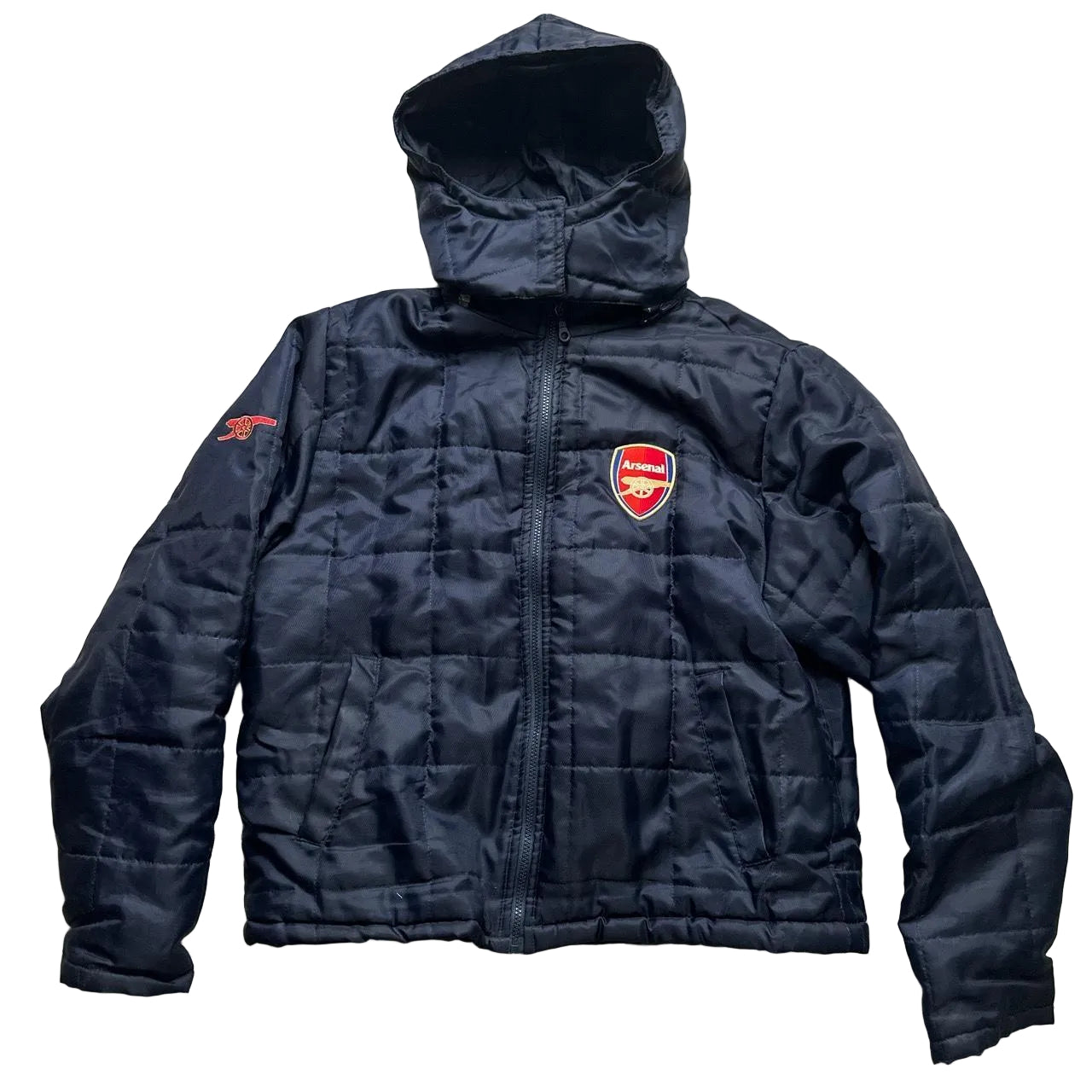 Arsenal Vintage Navy and Red Puffer Jacket (S)