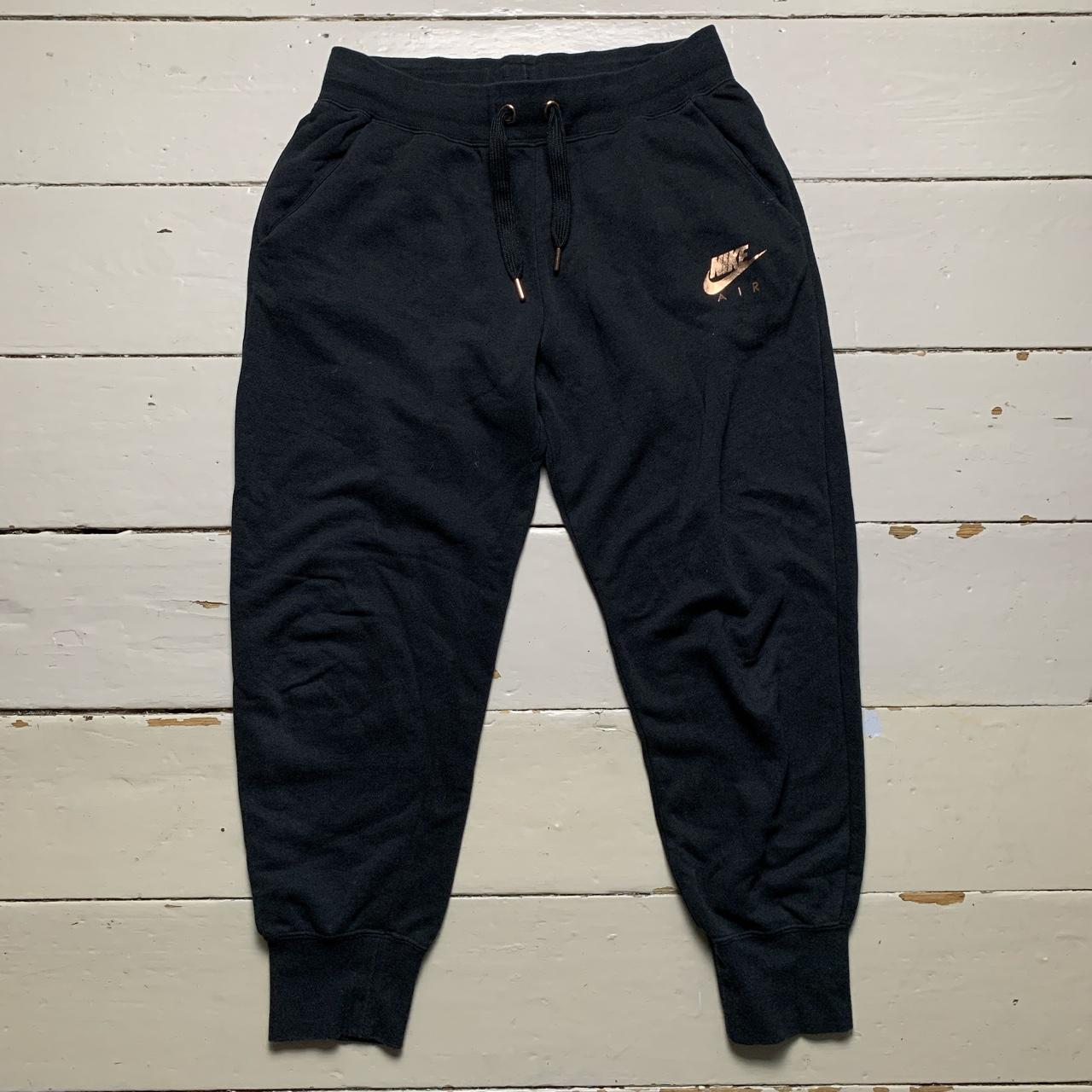 Nike Air Womens Black and Rose Gold Jogger Bottoms