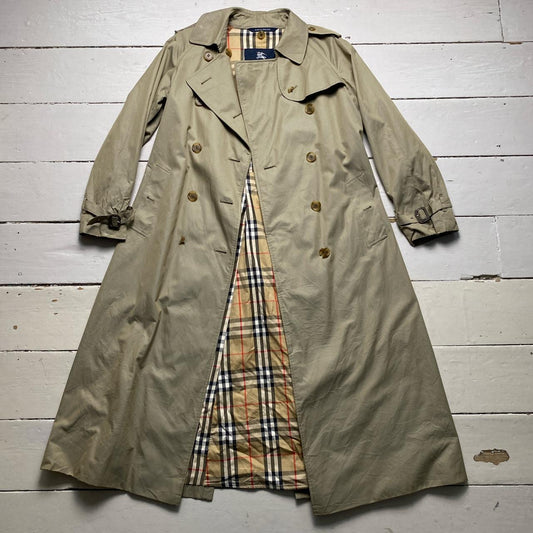 Burberry Vintage Khaki Nova Check Trench Coat