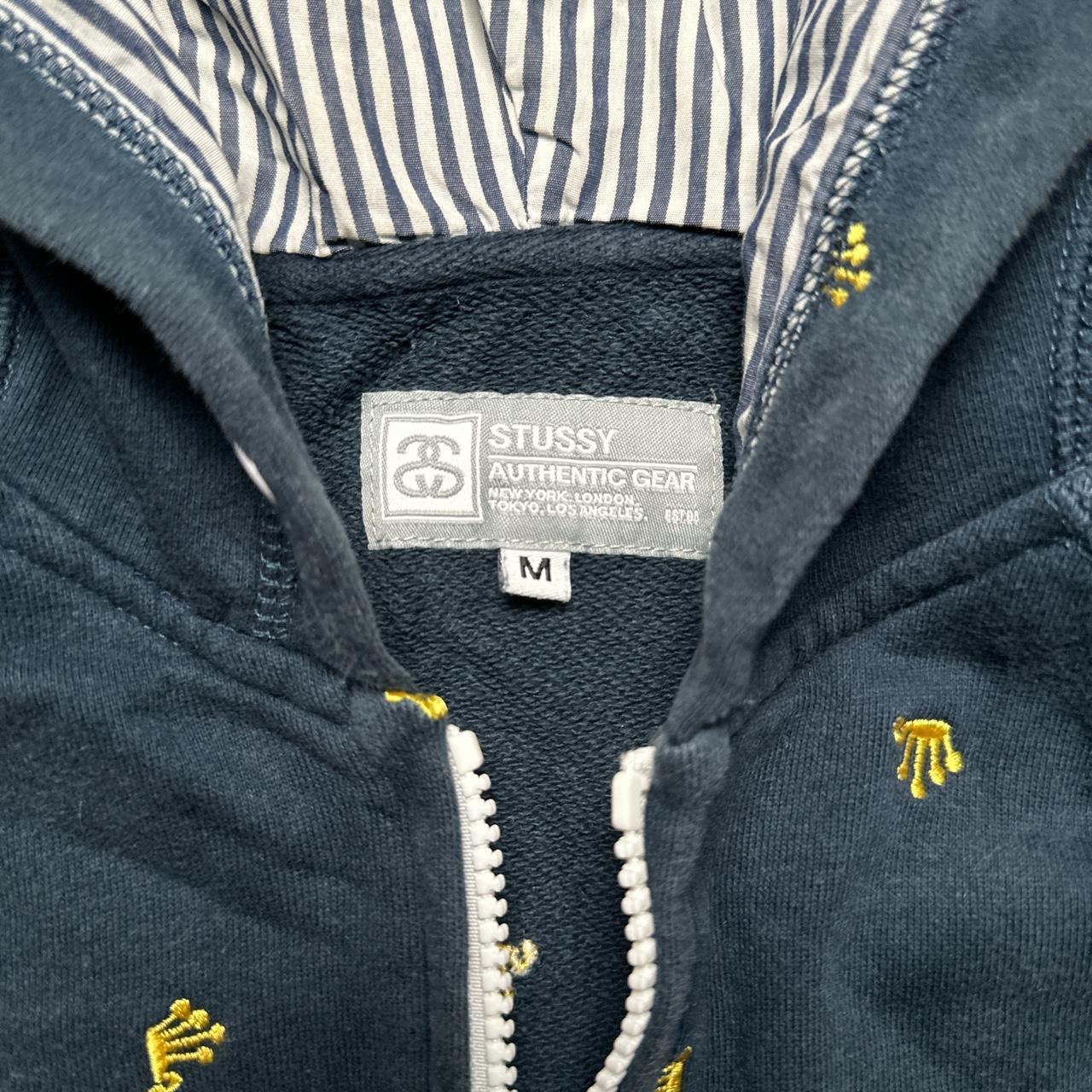 Stussy Multi SS Crown Embroidered Hoodie Navy and Yellow (M)