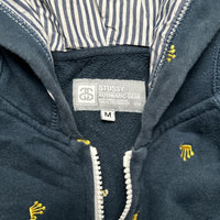 Stussy Multi SS Crown Embroidered Hoodie Navy and Yellow (M)