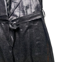 Biba Snakeskin Black Long Trench Coat (UK 12)