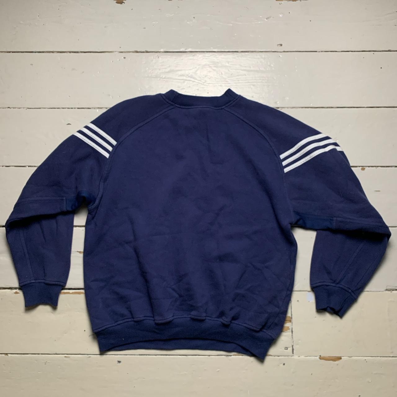 Adidas Navy and White Jumper