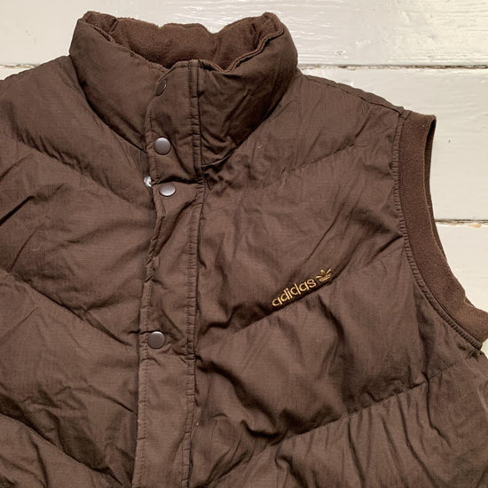 Adidas Brown and Gold Vintage Gilet