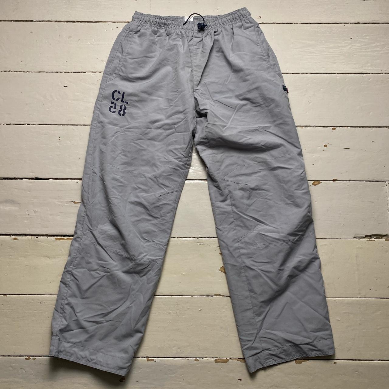 Reebok Classics Grey Silver Baggy Shell Track Pant Bottoms