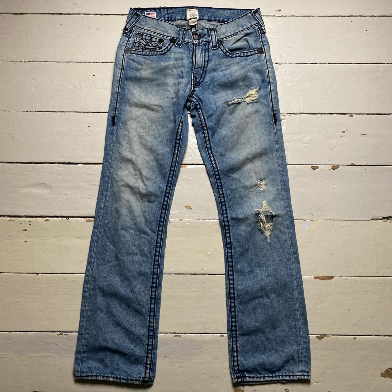 True Religion Ricky Super T Big Stitch Blue and Navy Jeans