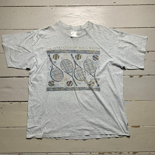 Vintage Single Stitch 90’s Polo Club of Boca Raton Tennis T Shirt