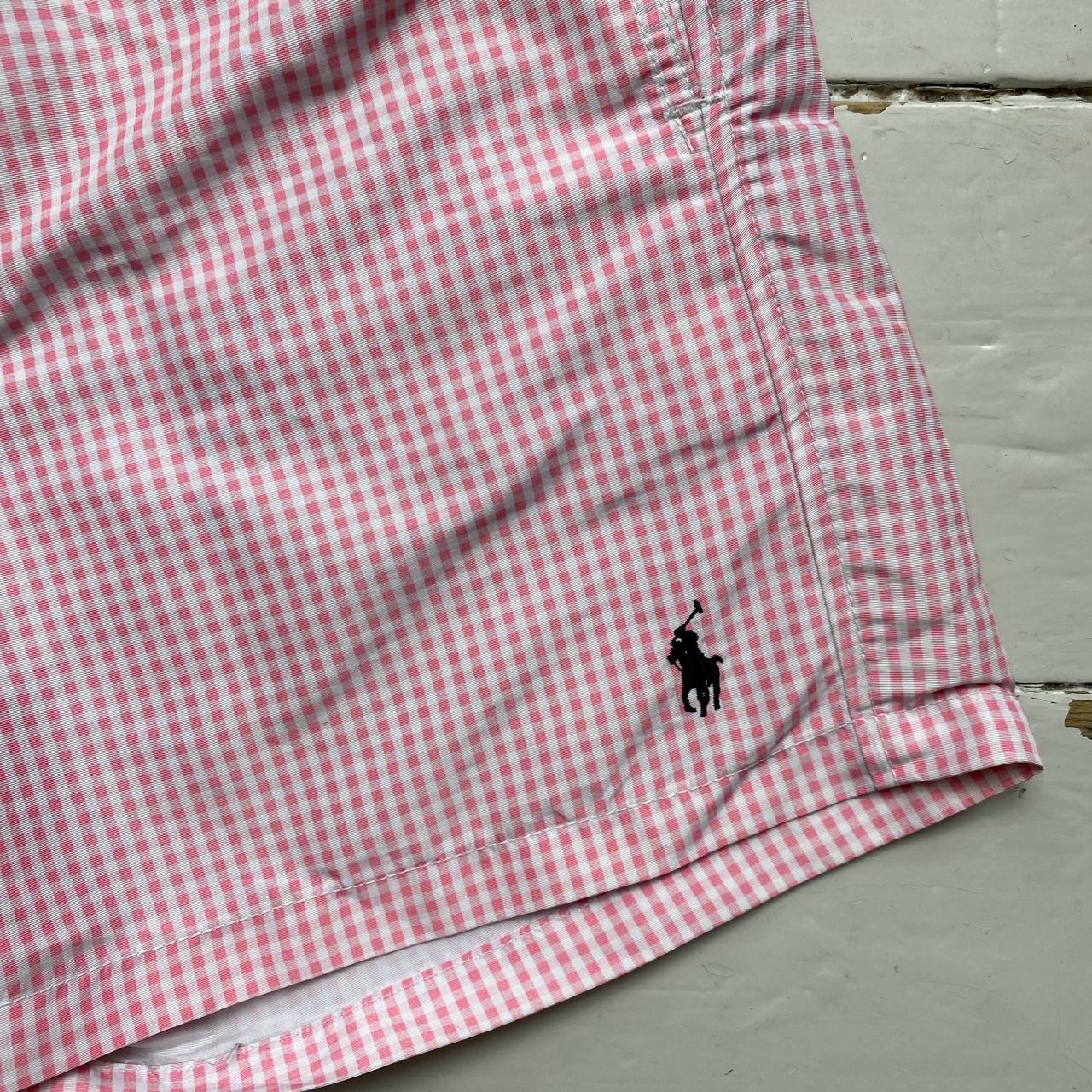 Ralph Lauren Polo Checked Pink and White Swim Shorts