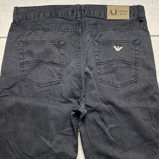 Armani Vintage Baggy Black and Silver Jean Trousers