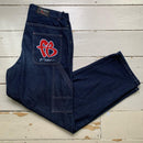 FUBU Vintage Carpenter Baggy Hip Hop Cargo Navy White Stitch Jeans