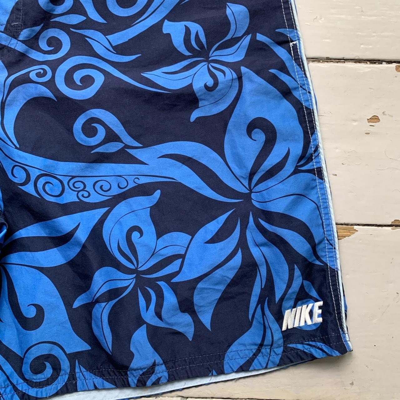 Nike Floral Swim Shorts Navy Blue