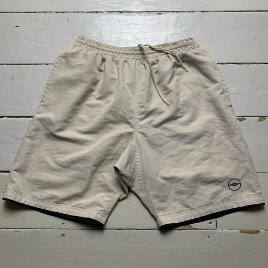 Umbro Cream and Black Shell Track Pant Swimming Shorts