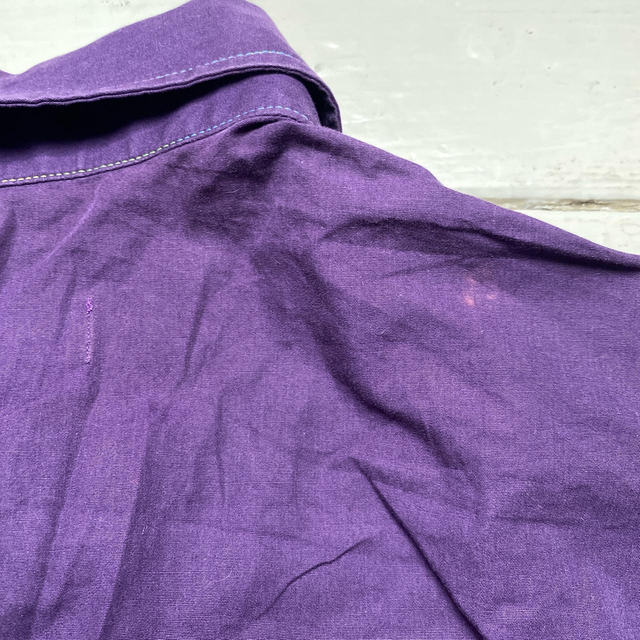 Moschino Vintage Purple Rainbow Stitch Shirt