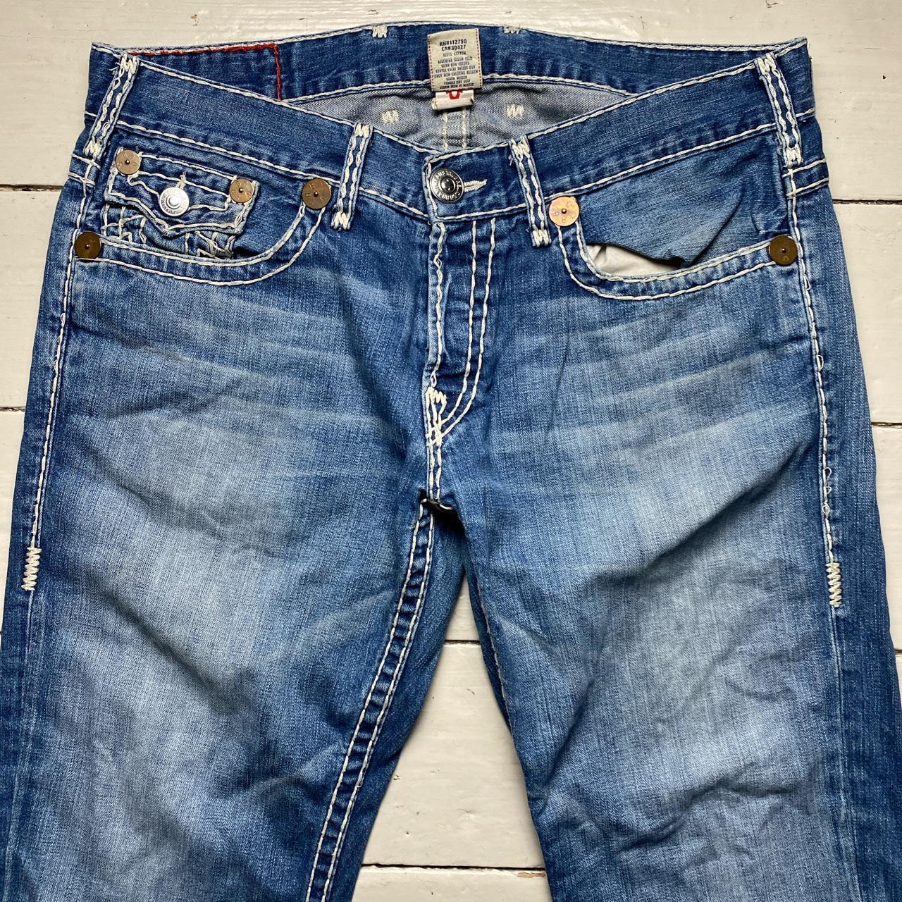 True Religion Big White Stitch Baggy Nathan Super T Blue Jeans – Wear ...