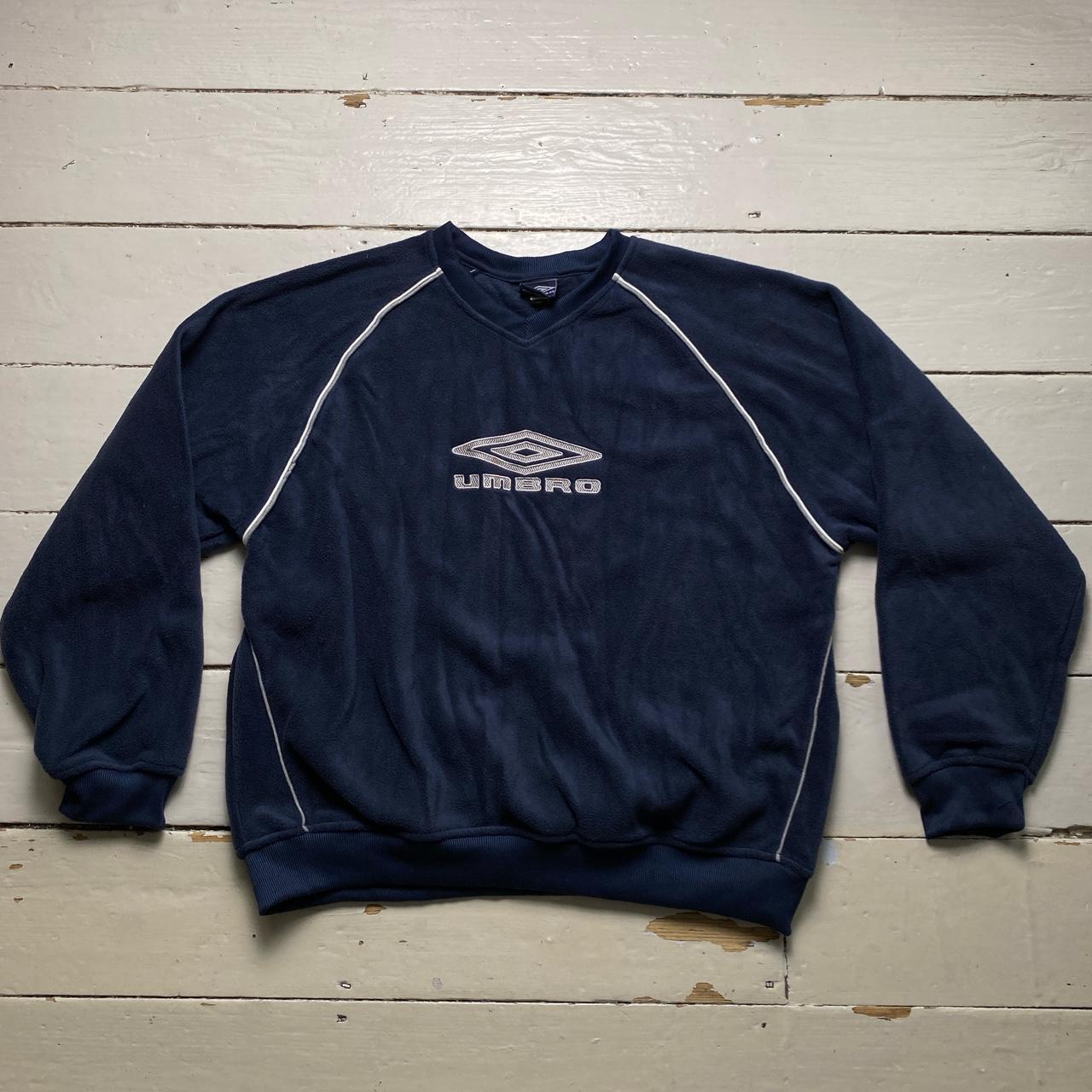 Umbro Vintage Navy and White Teddy Jumper