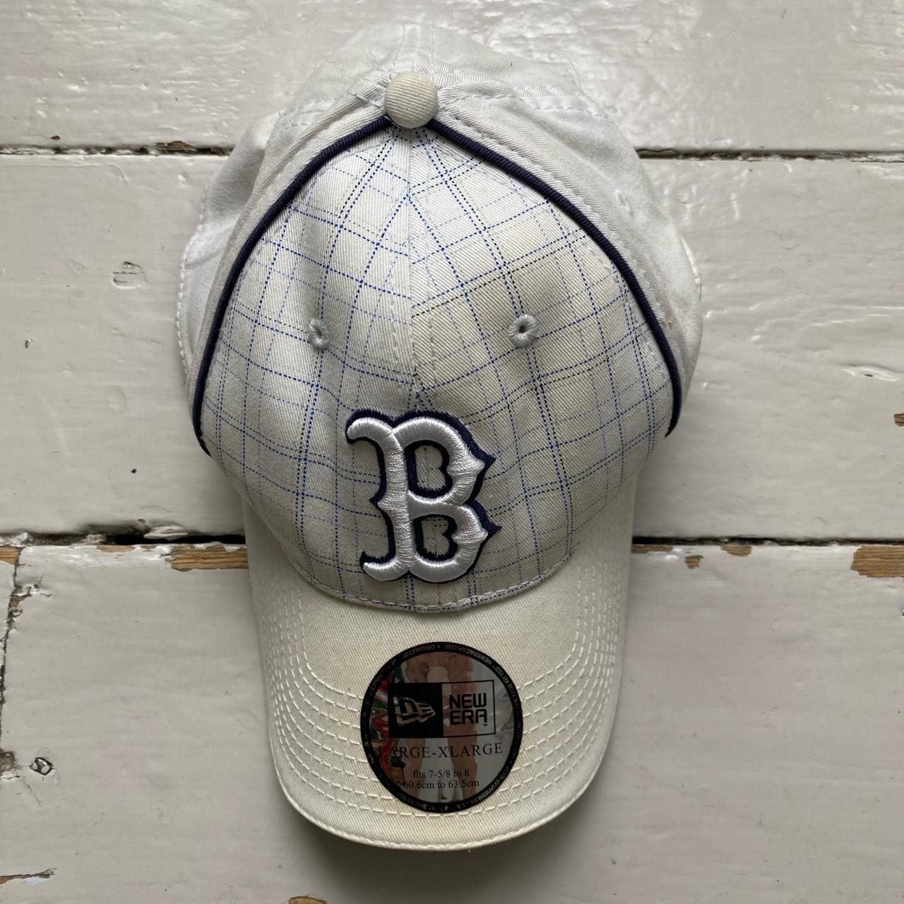 New Era Boston Red Sox White Checked Fitted Baseball Cap – Wear Garson