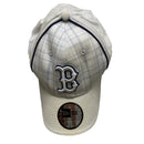 New Era Boston Red Sox White Checked Fitted Baseball Cap