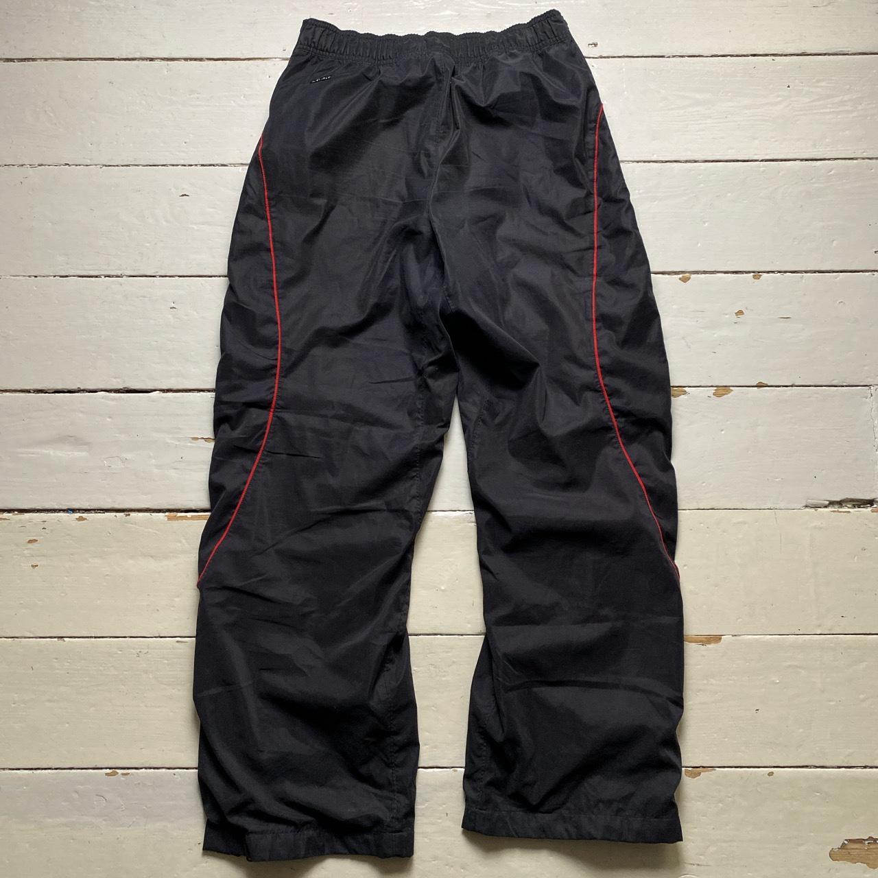 Nike Swoosh Dri Fit Vintage Baggy Battlegrounds Basketball Shell Trackpant Bottoms Black White and R