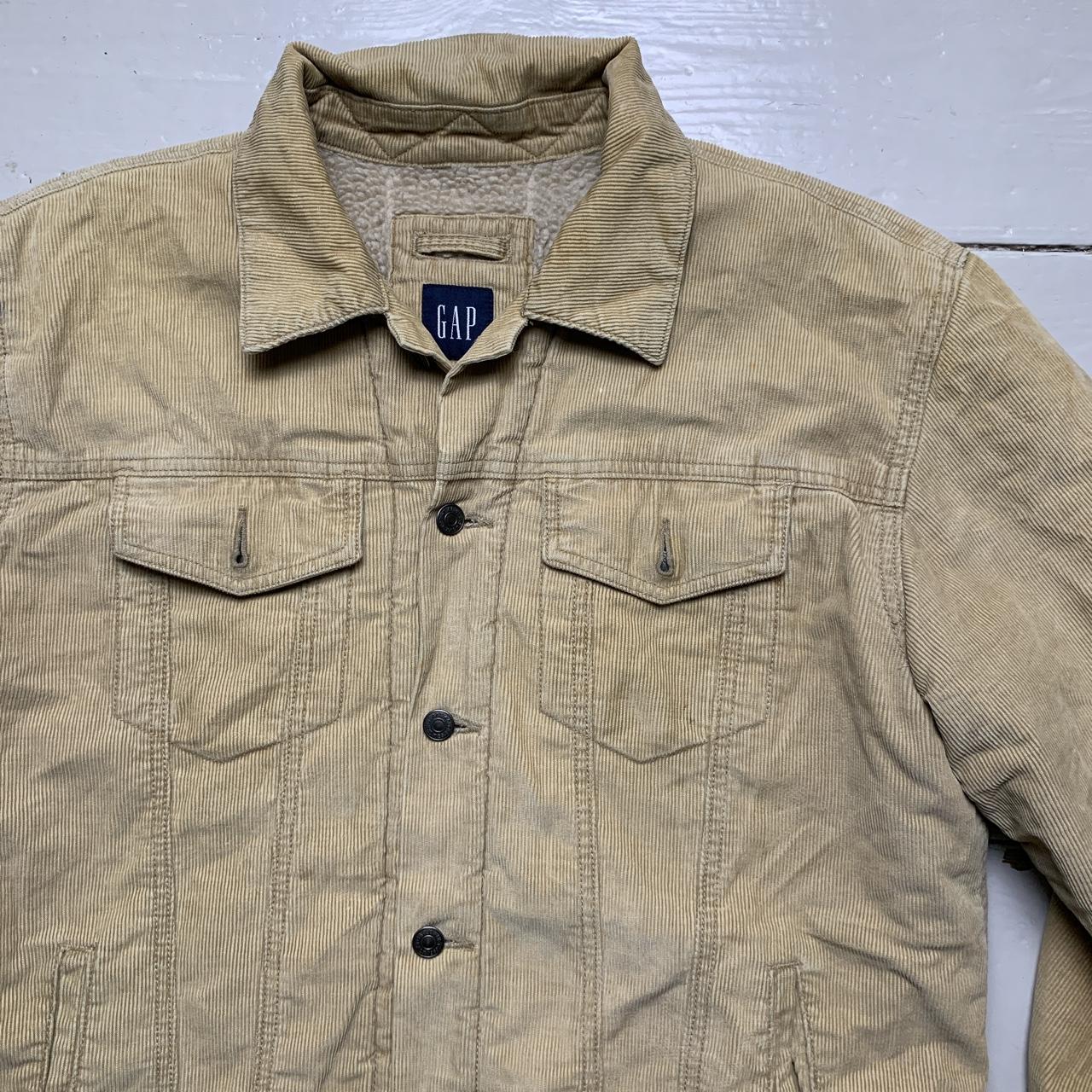 GAP Corduroy Sherpa Denim Jacket Beige Khaki