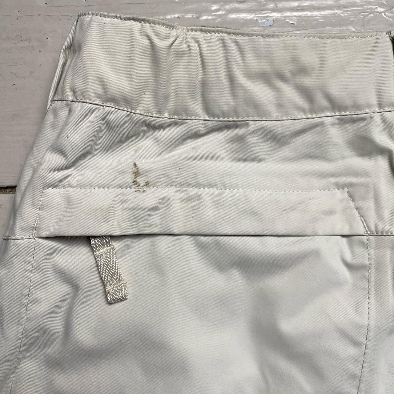 The North Face Vintage White and Brown Ski Salopette Snowboarding Cargo Trousers