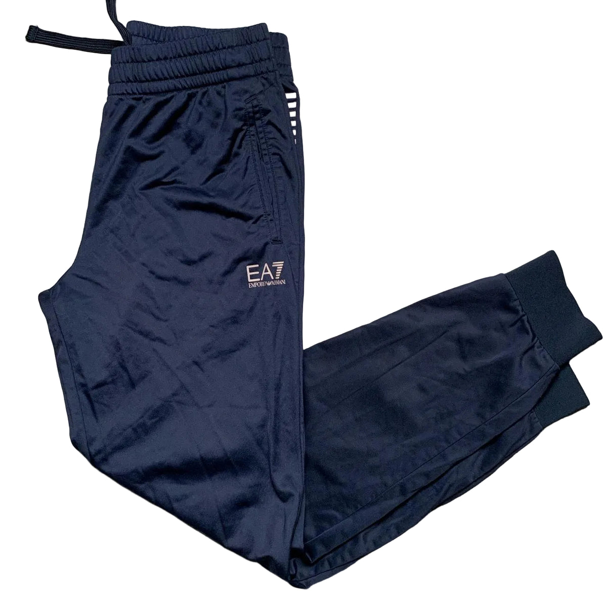 Emporio Armani EA7 Navy and White Trackpant Bottoms (L)