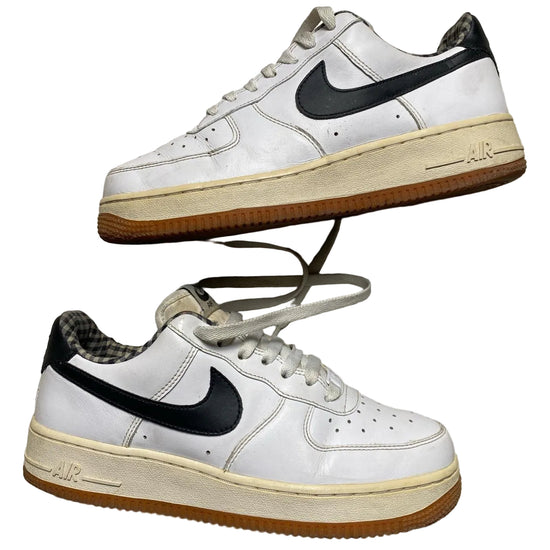 Nike Air Force 1 White and Black Gum Sole Checkered Interior (UK 6)