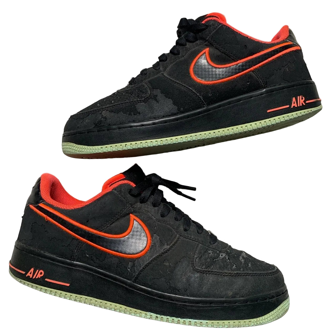 Nike Air Force 1 Yeezy Black Red and Green (UK 8)