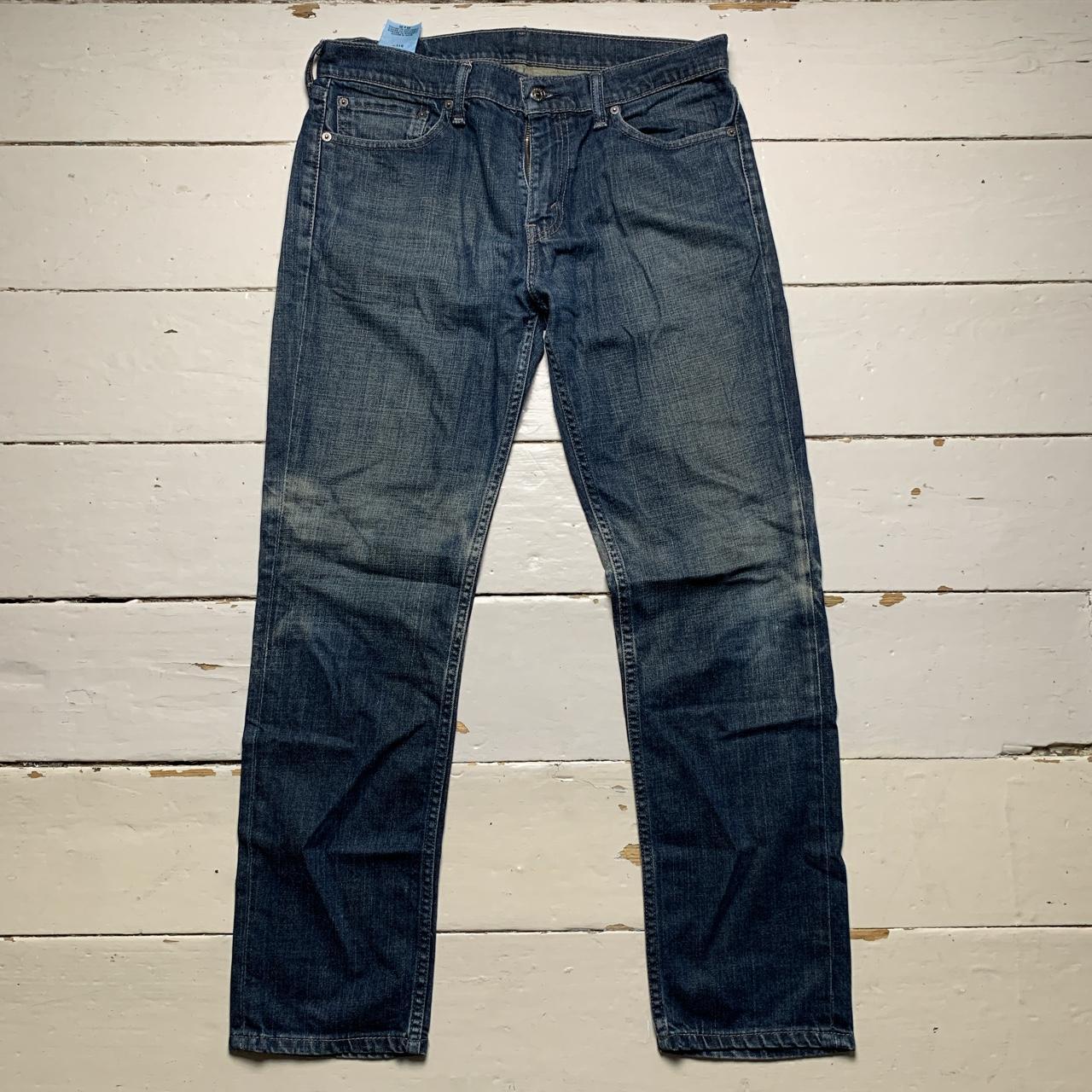 Levis 511 Navy Distressed Stonewash Jeans