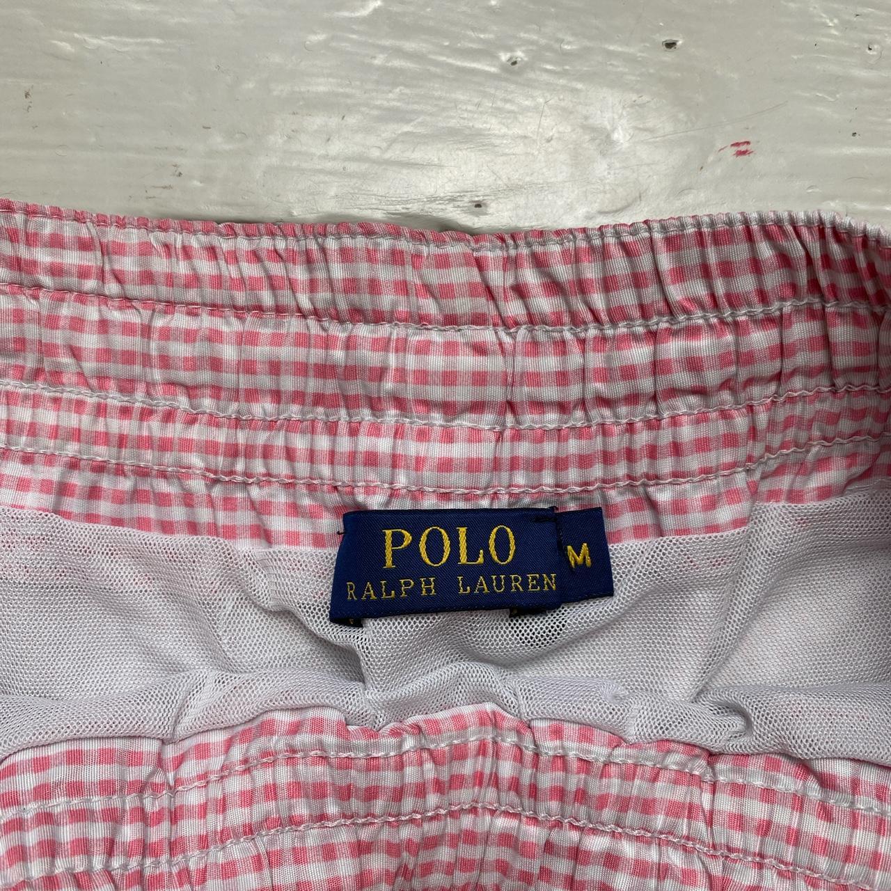 Ralph Lauren Polo Checked Pink and White Swim Shorts