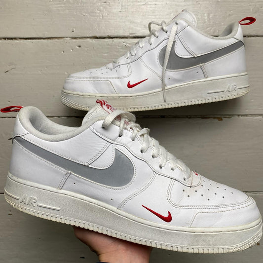 Nike Air Force 1 White and Red Pull Tab