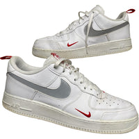 Nike Air Force 1 White and Red Pull Tab (UK 14)