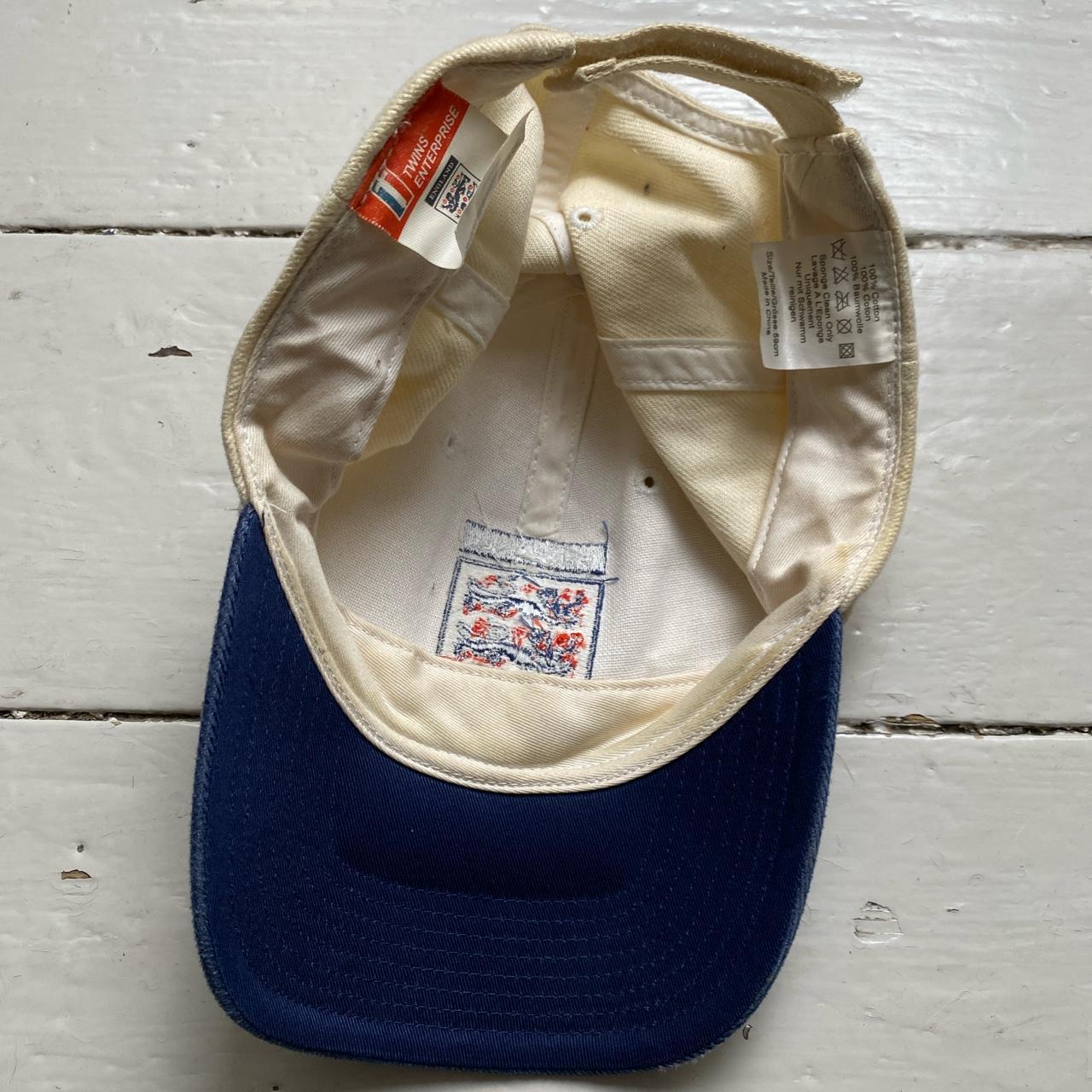 England Vintage Football Cap White and Navy