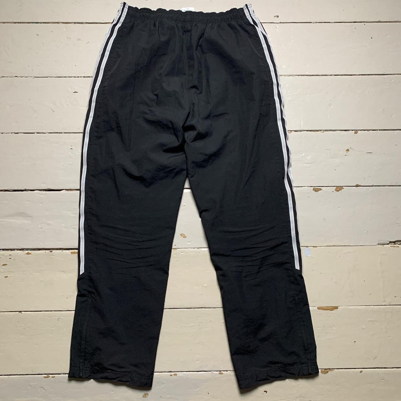 Adidas Black and White Stripes Baggy Shell Bottoms