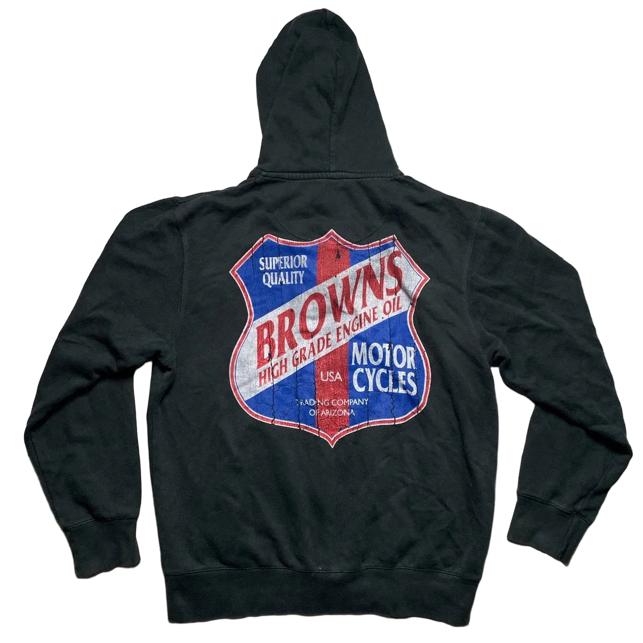 Browns Motorcycles Racing Green Blue and Red Hoodie (L)