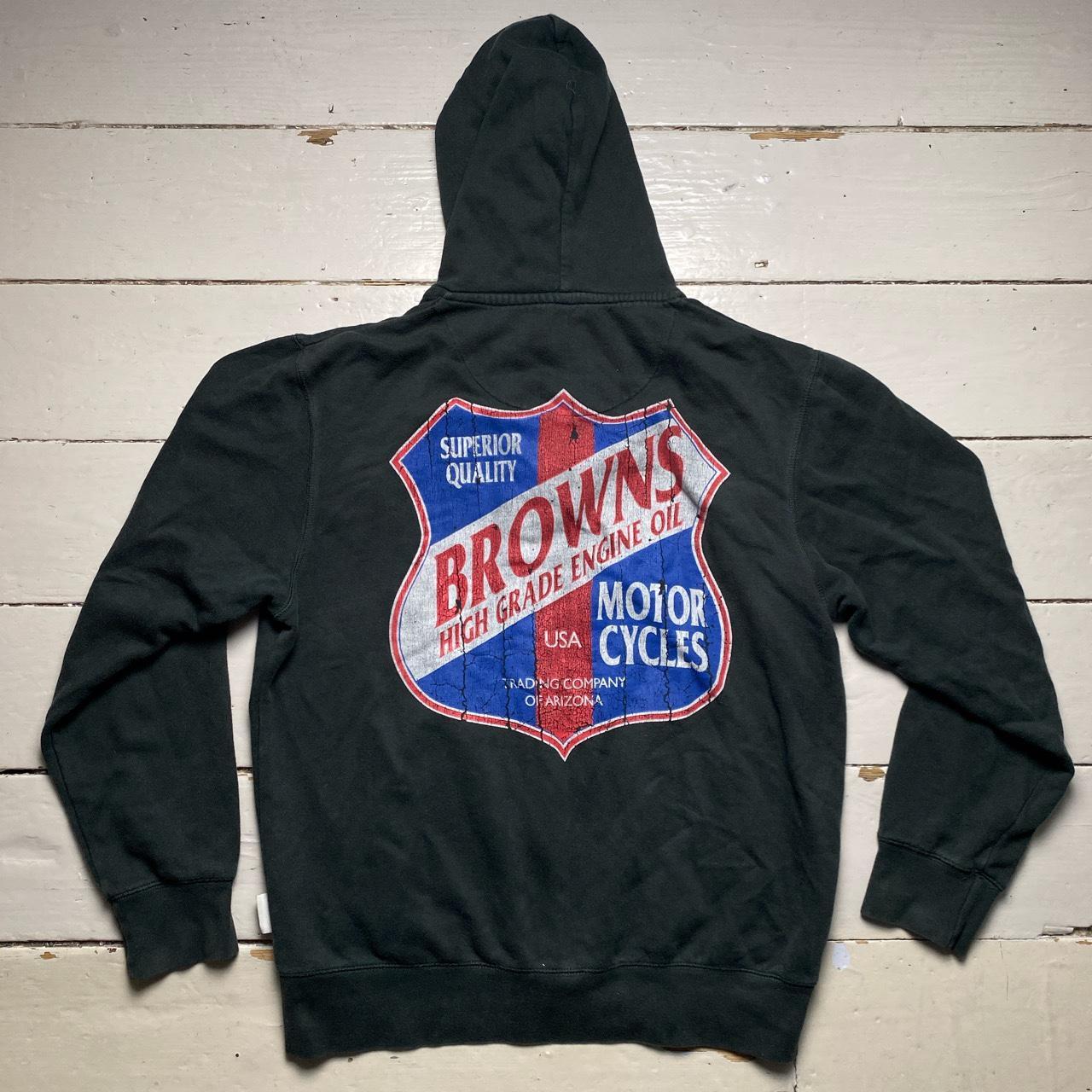 Browns Motorcycles Racing Green Blue and Red Hoodie