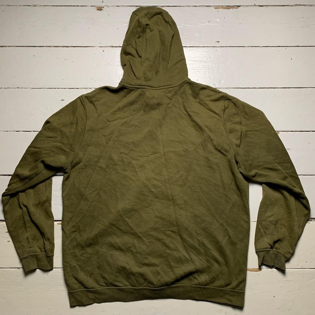 Nike Swoosh Hoodie Khaki Green and White