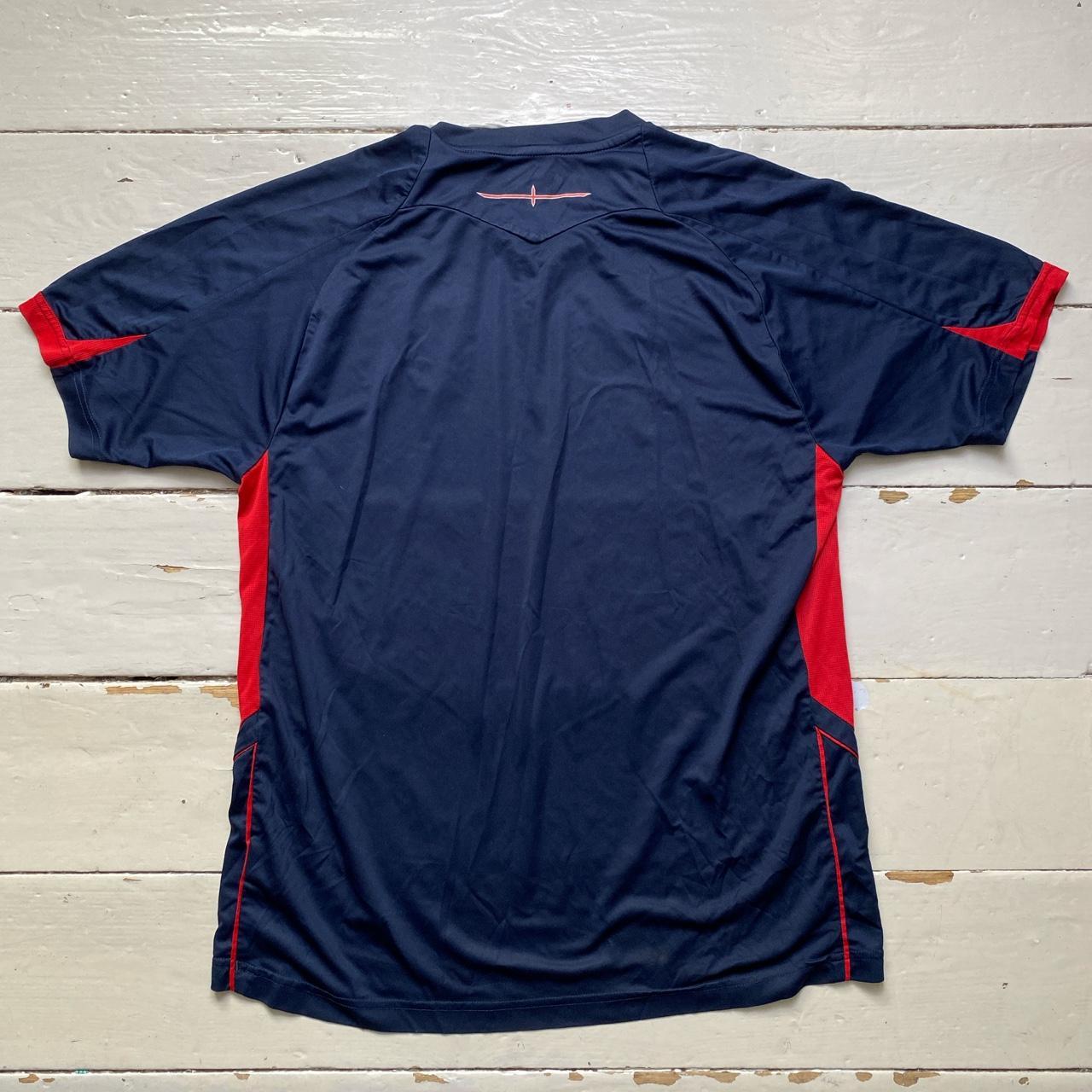 England Umbro Navy and Red Vintage Football Jersey