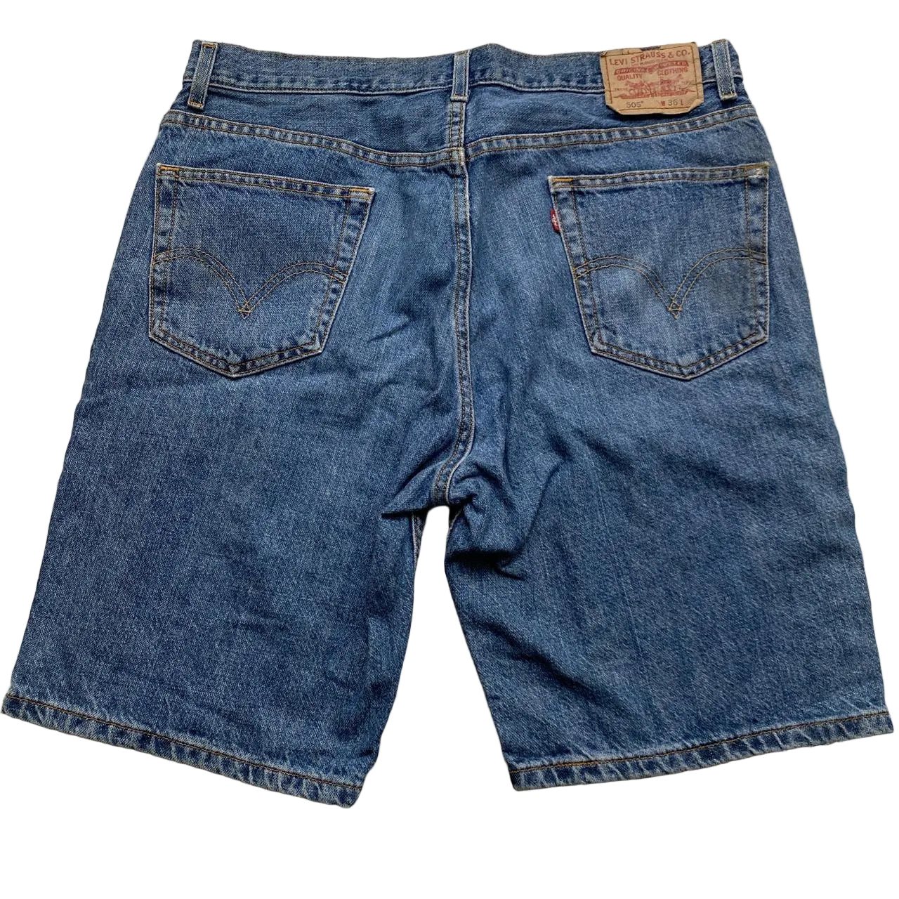 Levis 505 Baggy Vintage Navy Jean Short Jorts (36W)