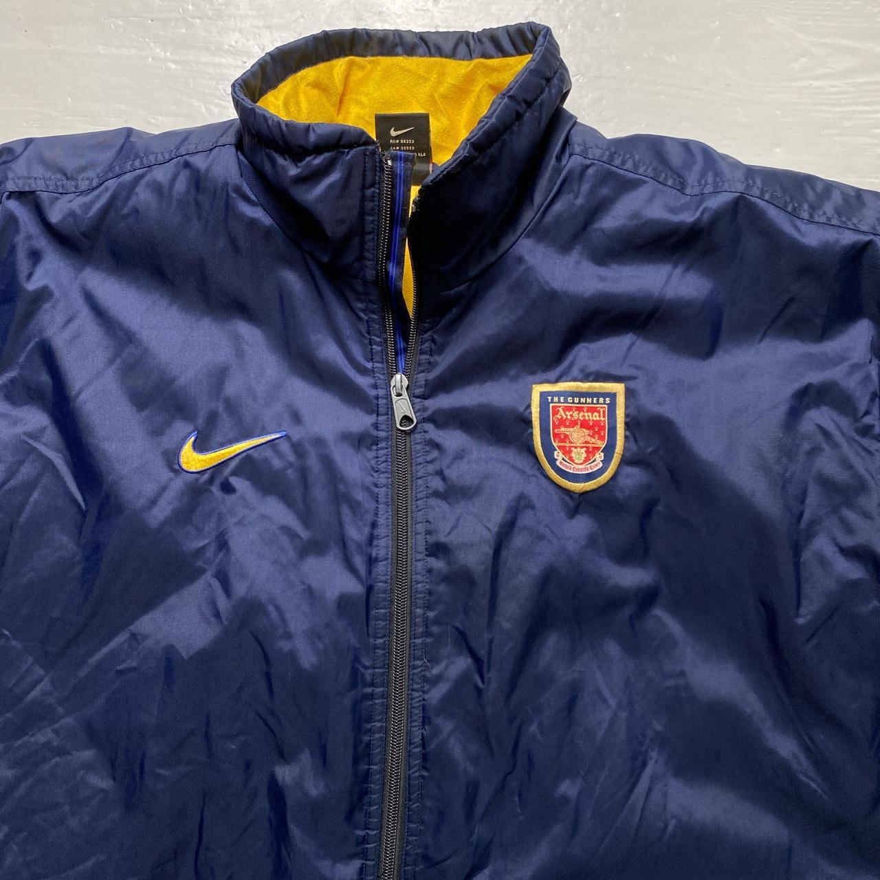 Arsenal Rare Nike Vintage 90’s Football Long Navy and Yellow Coat