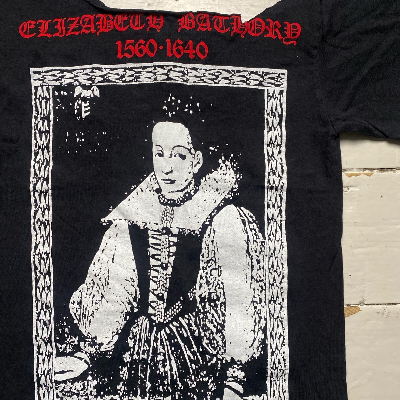 Elizabeth Bathory Goth Grunge T Shirt Black and White