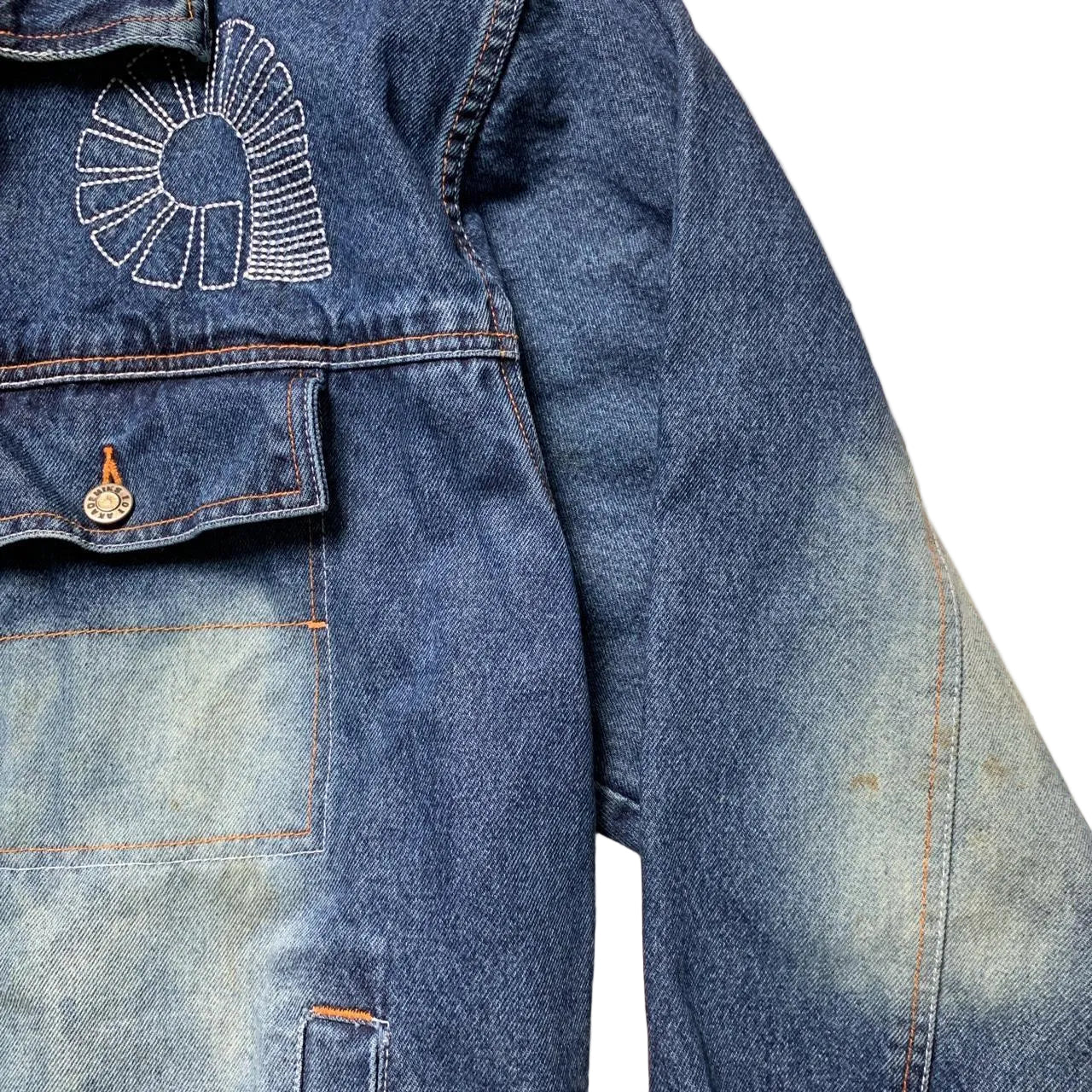Akademiks Vintage Navy Stonewash Denim Jacket (XL)