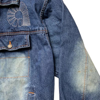 Akademiks Vintage Navy Stonewash Denim Jacket (XL)