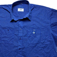 Vintage 90’s Blue and White Grid Short Sleeve Shirt (XL)