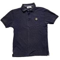 Stone Island Navy and White Polo Shirt (S)