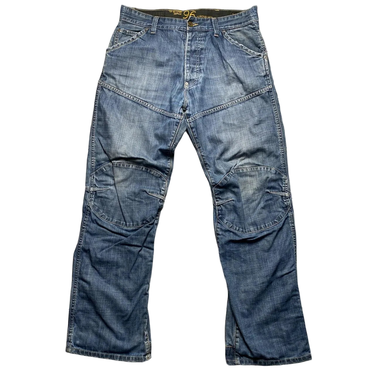 G Star Elwood 5620 Light Blue Stonewash Baggy Cargo Jeans (34W)