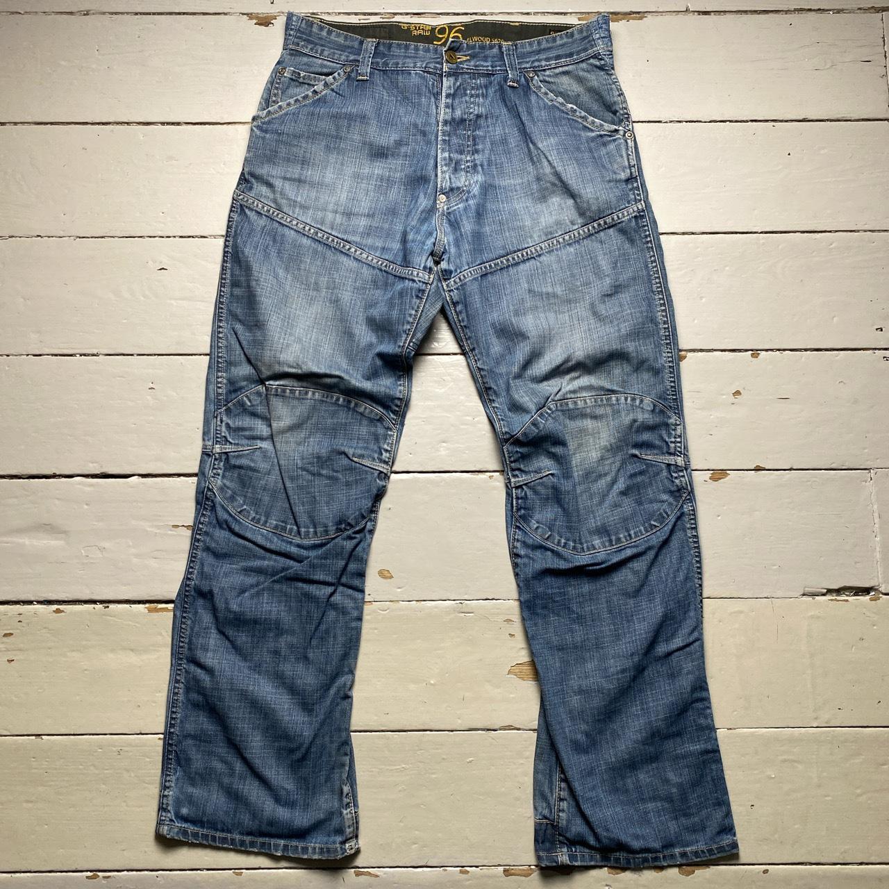 G Star Elwood 5620 Light Blue Stonewash Baggy Cargo Jeans