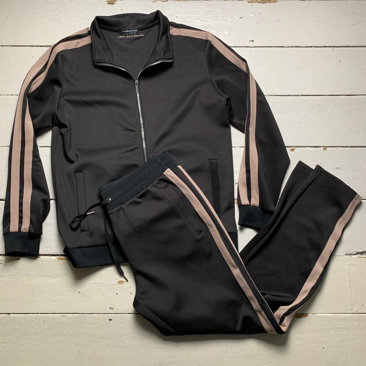 Maniere De Voir Dark Brown Cream Tracksuit