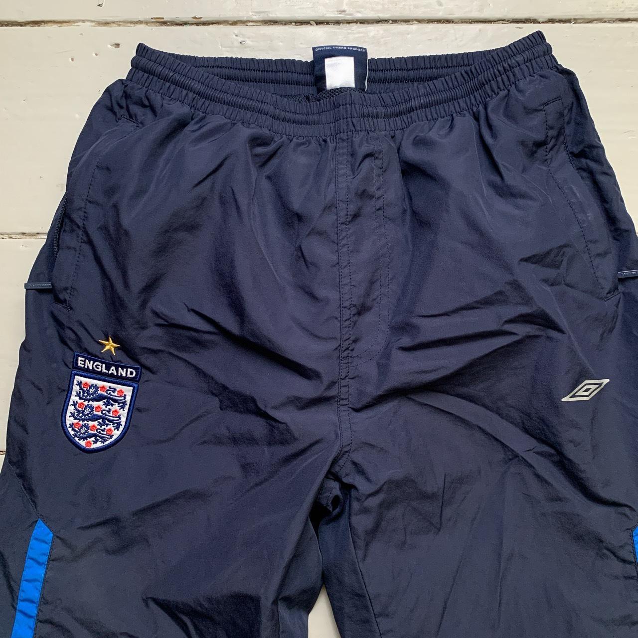 England Umbro Vintage Shell Track Pant Shorts Navy